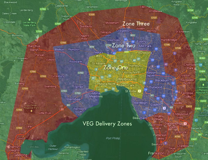 VEG Delivery Zones